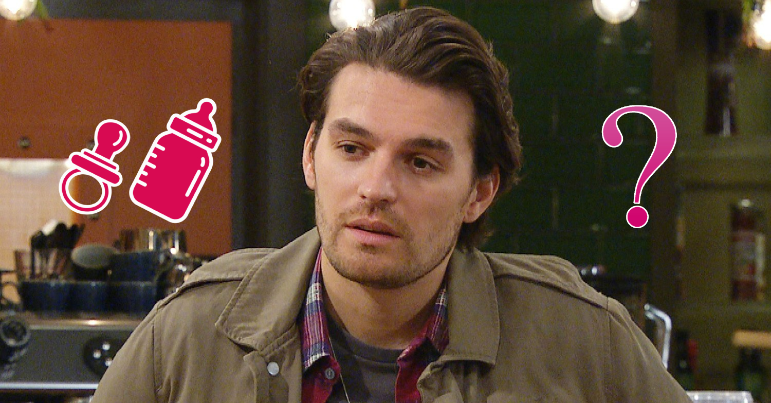 Emmerdale Mackenzie with baby bottle