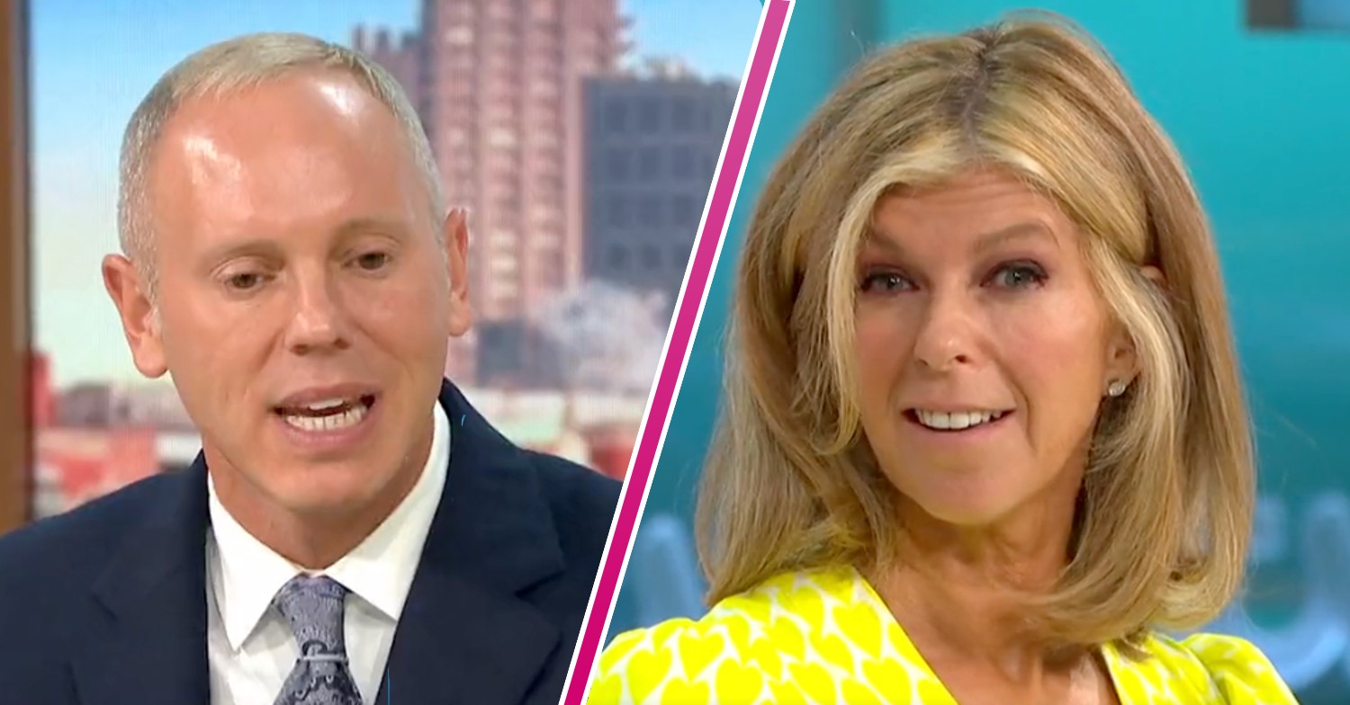 Robert Rinder talking and Kate Garraway smiling on GMB today