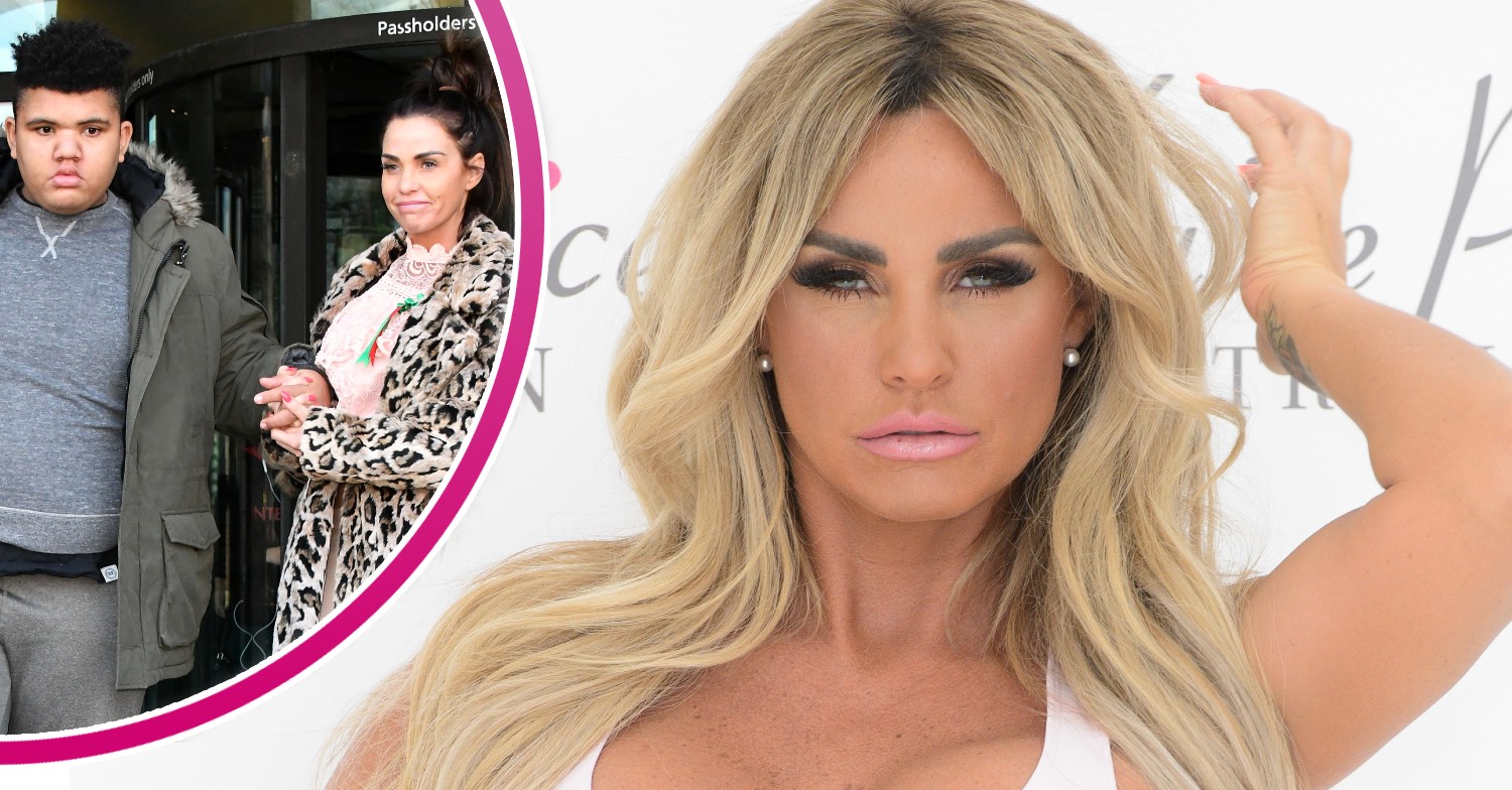 Katie Price posing and with her son Harvey