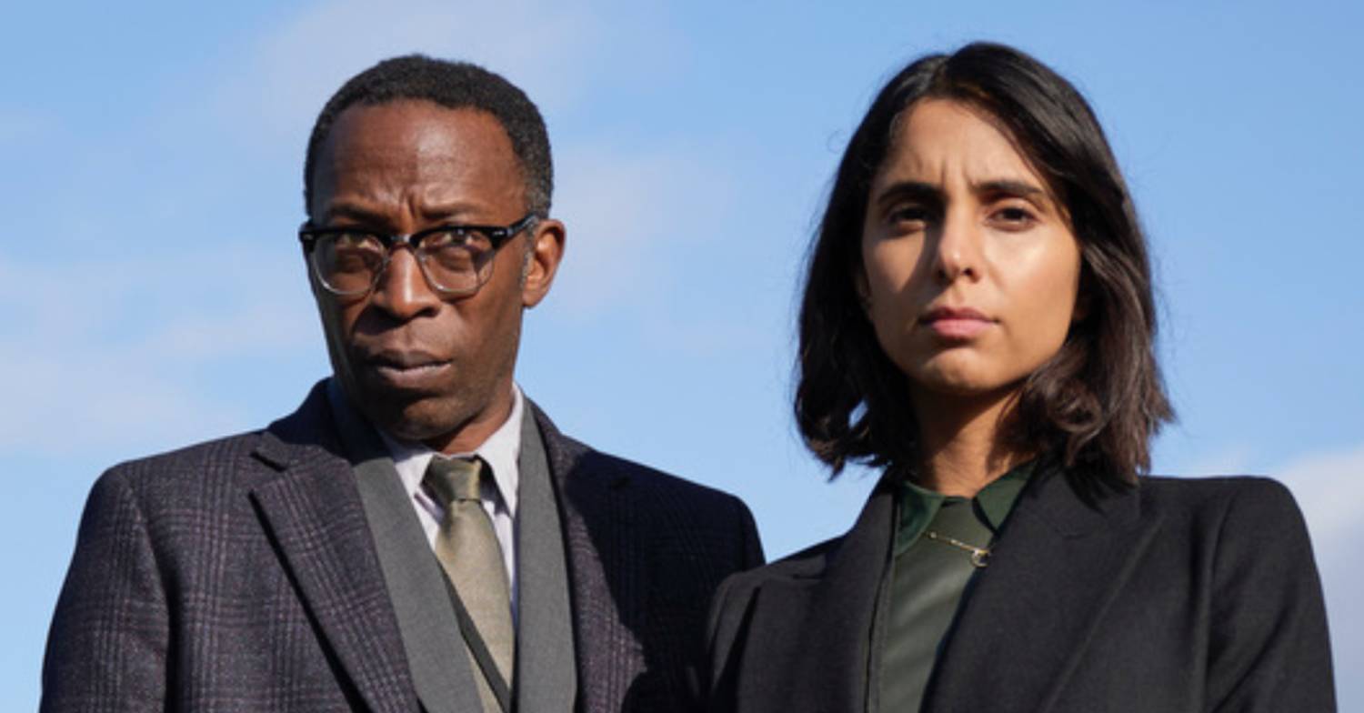 The Suspect stars Shaun Parkes and Anjli Mohindra look solemn
