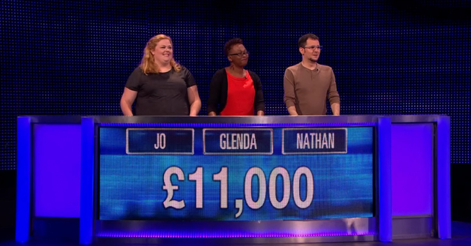 Jo, Glenda, and Nathan on The Chase 