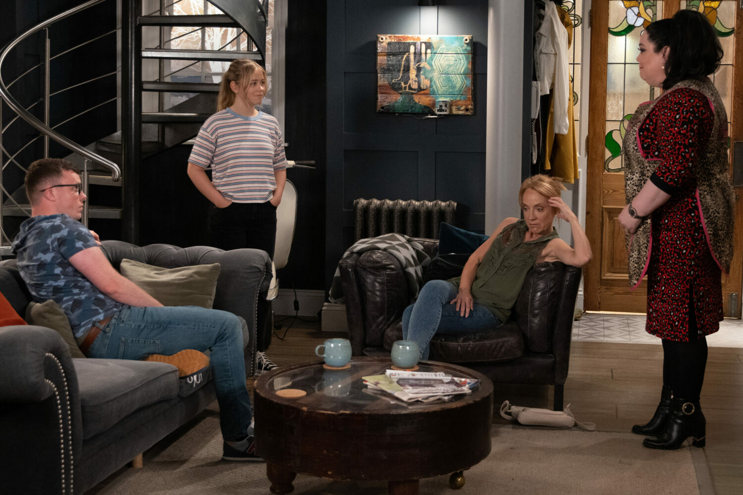 Emmerdale Liv and Sandra at home