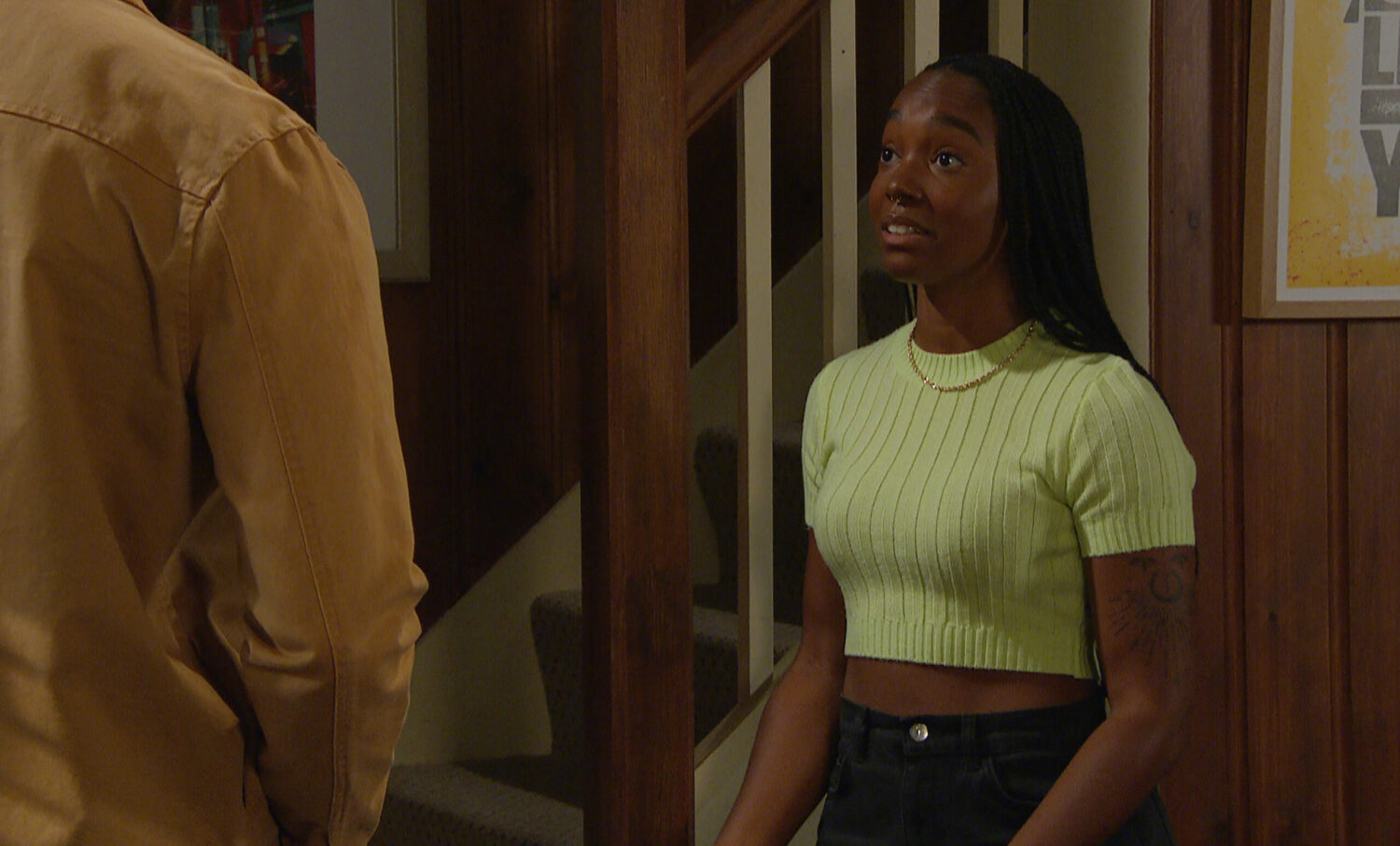 Emmerdale Naomi pleading with Nate