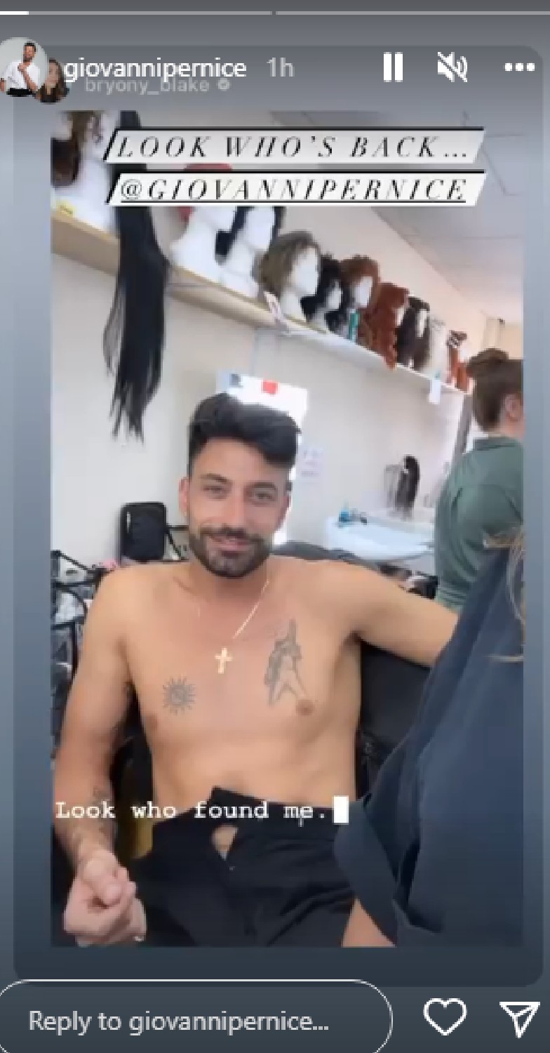 Strictly pro Giovanni Pernice topless on Instagram