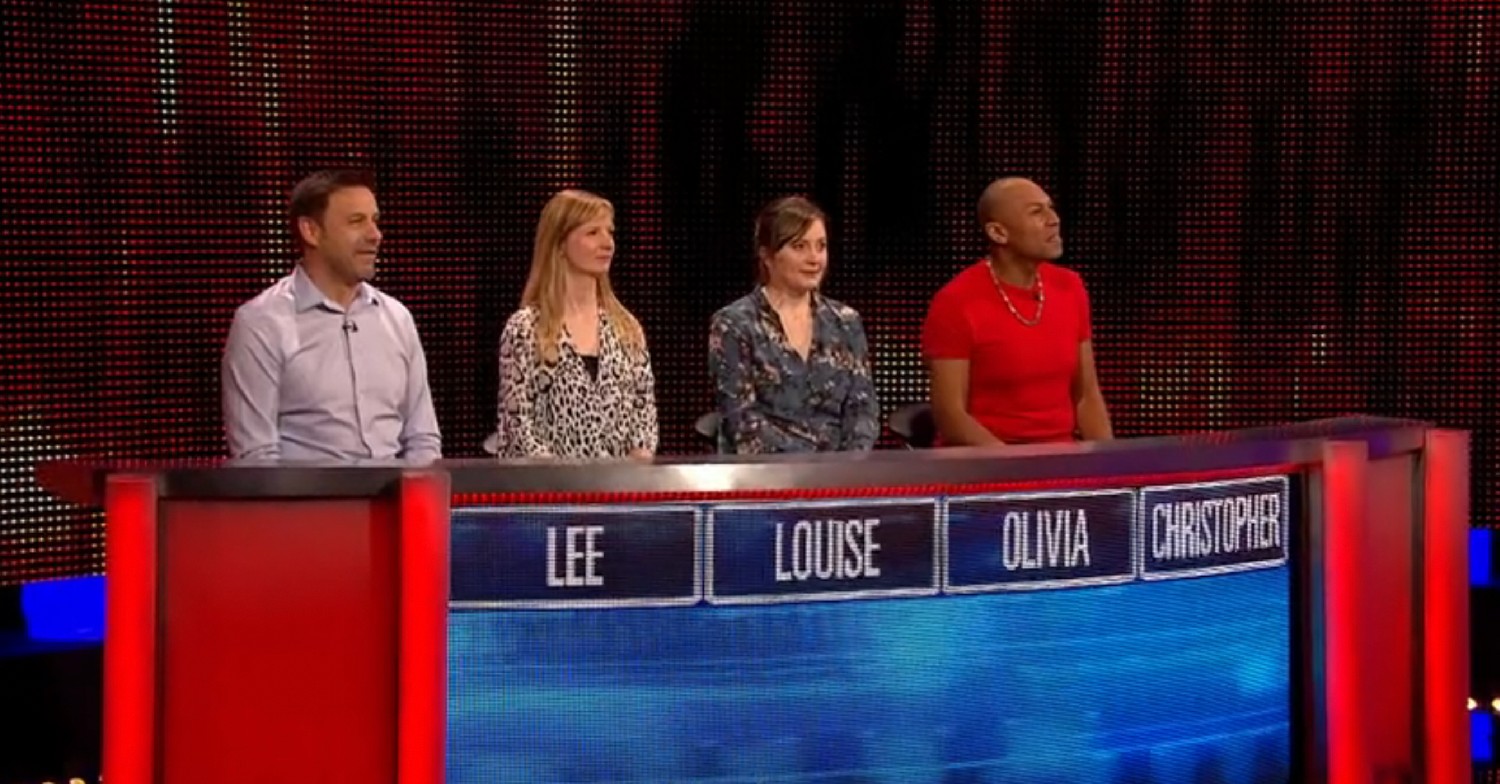Lee, Olivia, Louise, and Christopher on The Chase 