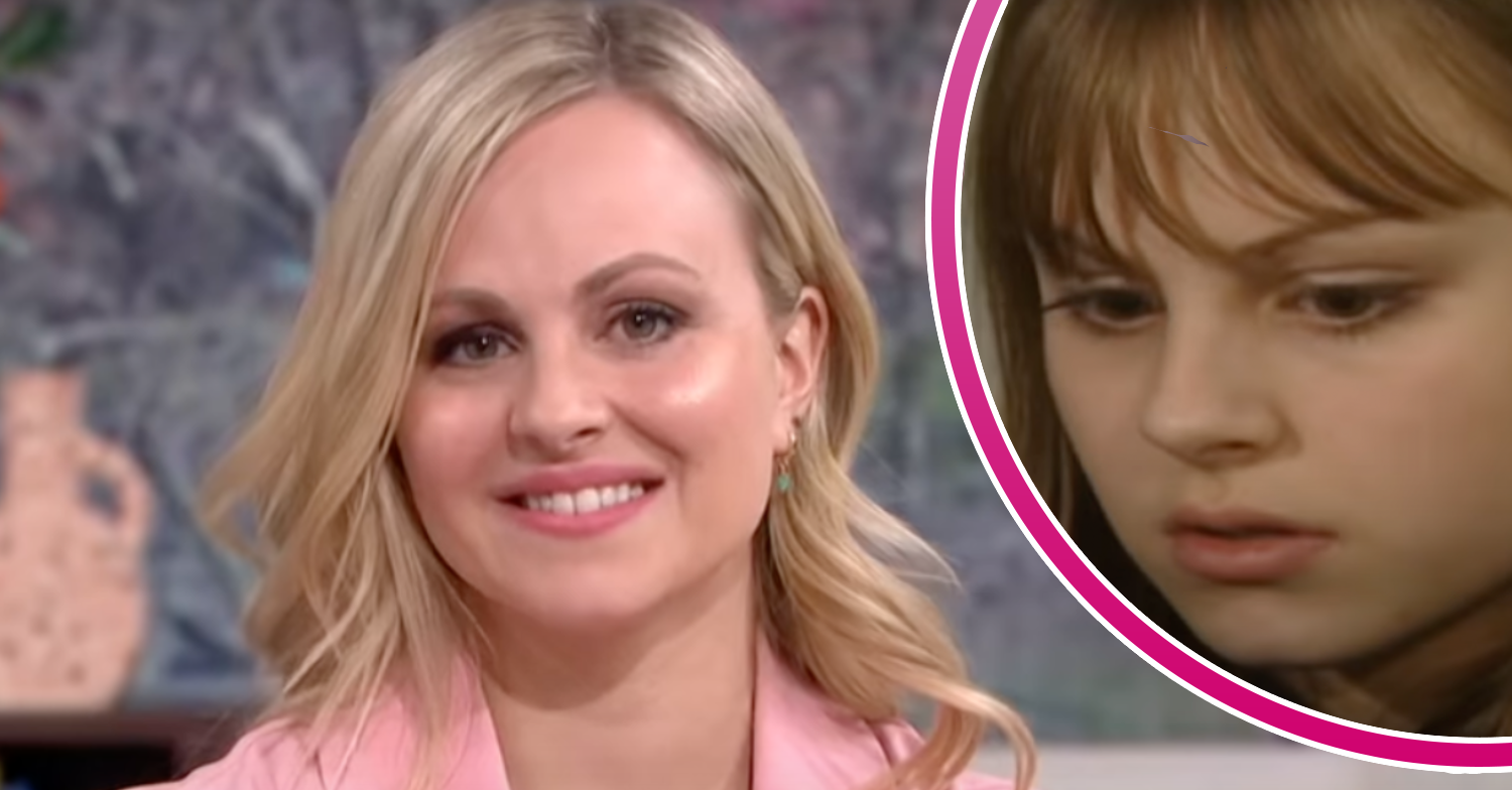 Coronation Street Tina O'Briend with small drop in of younger Tina