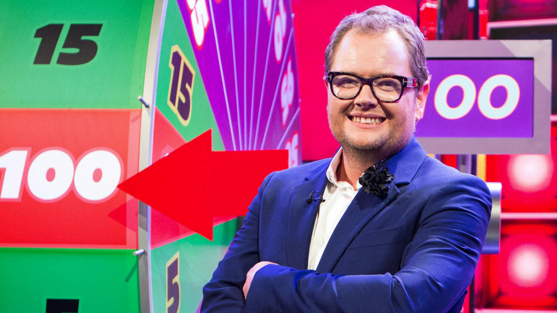 TV presenter Alan Carr on his Epic Gameshow TV series smiling