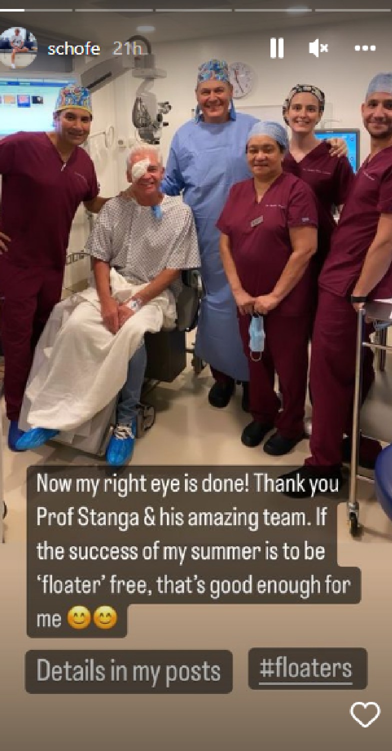 Phillip Schofield in hospital surrounded by doctors after undergoing eye surgery