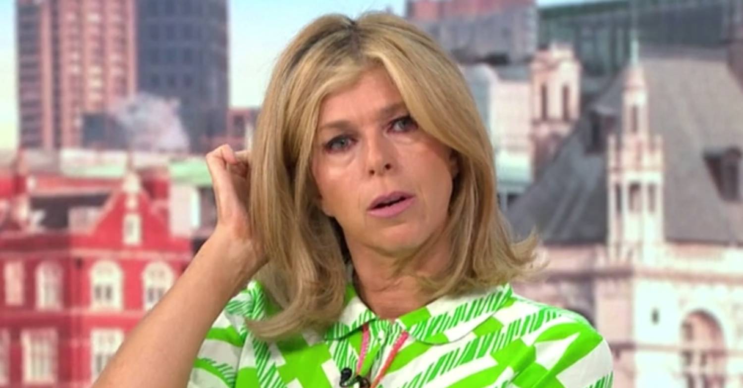 Kate Garraway adjusts her hair on GMB today