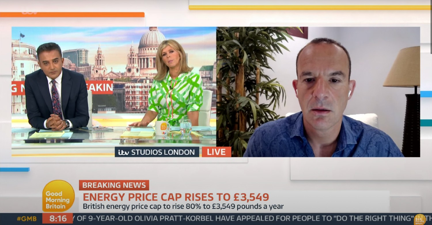 Adil Ray and Kate Garraway speaking to Martin Lewis on GMB today