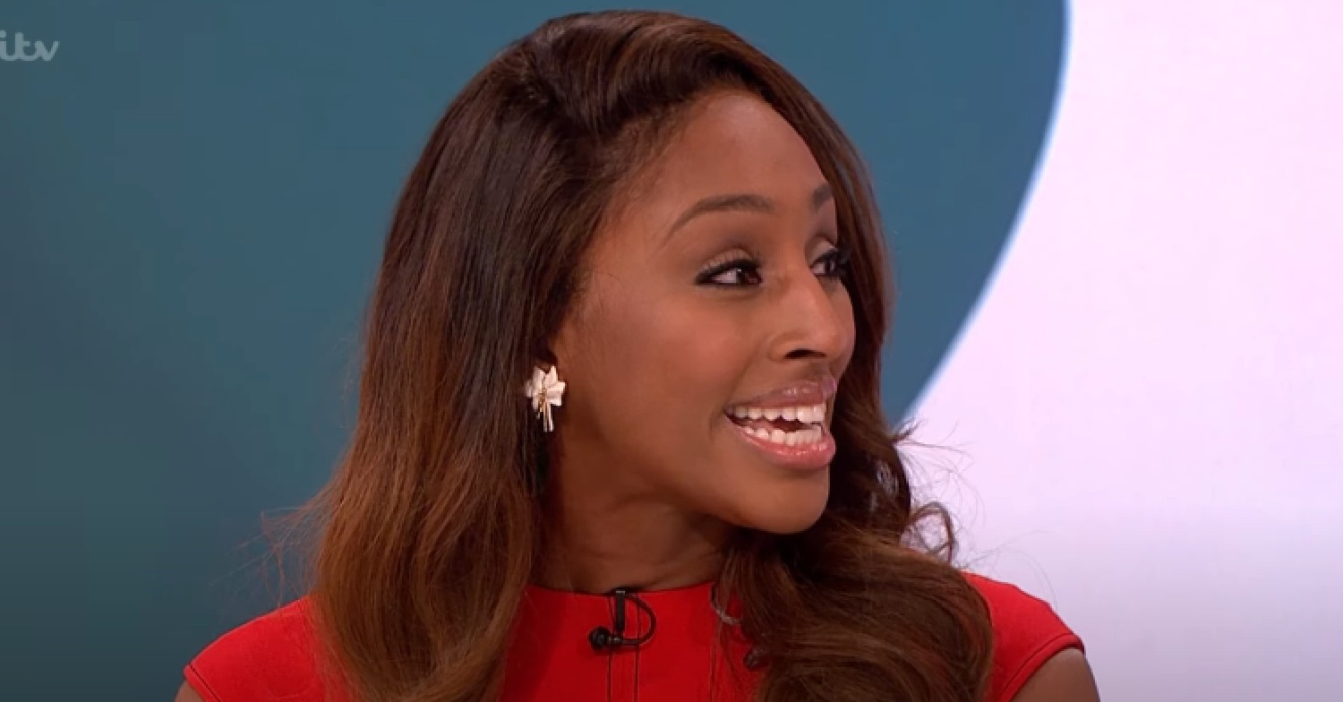 Alexandra Burke smiling on Loose Women