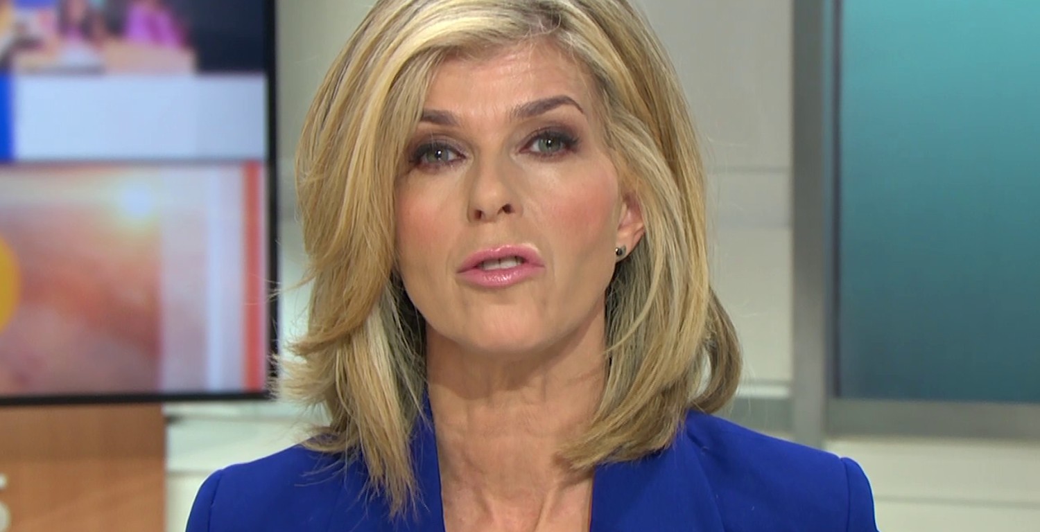 Kate Garraway wearing blue while presenting GMB on ITV