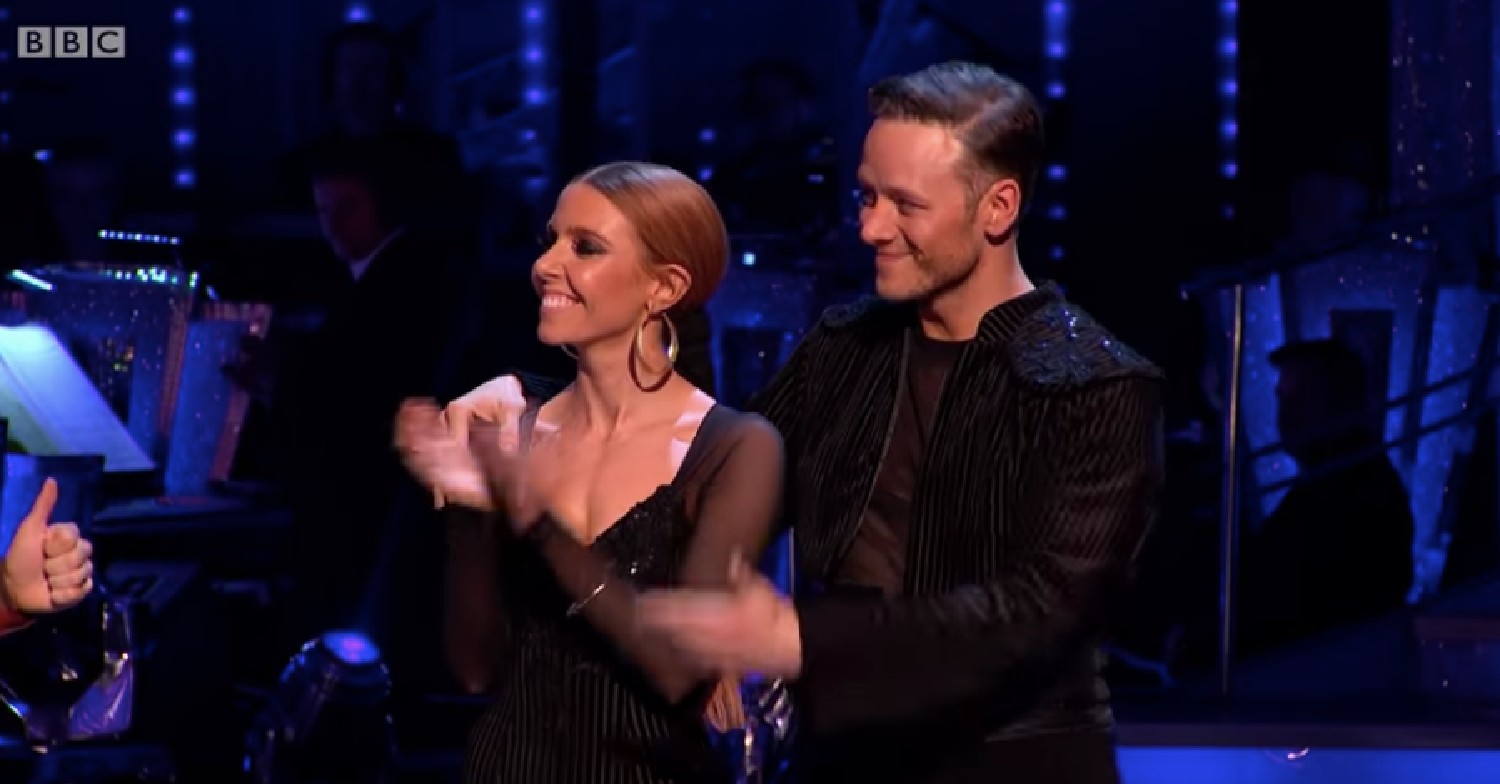 Stacey Dooley and Kevin Clifton smiling on Strictly