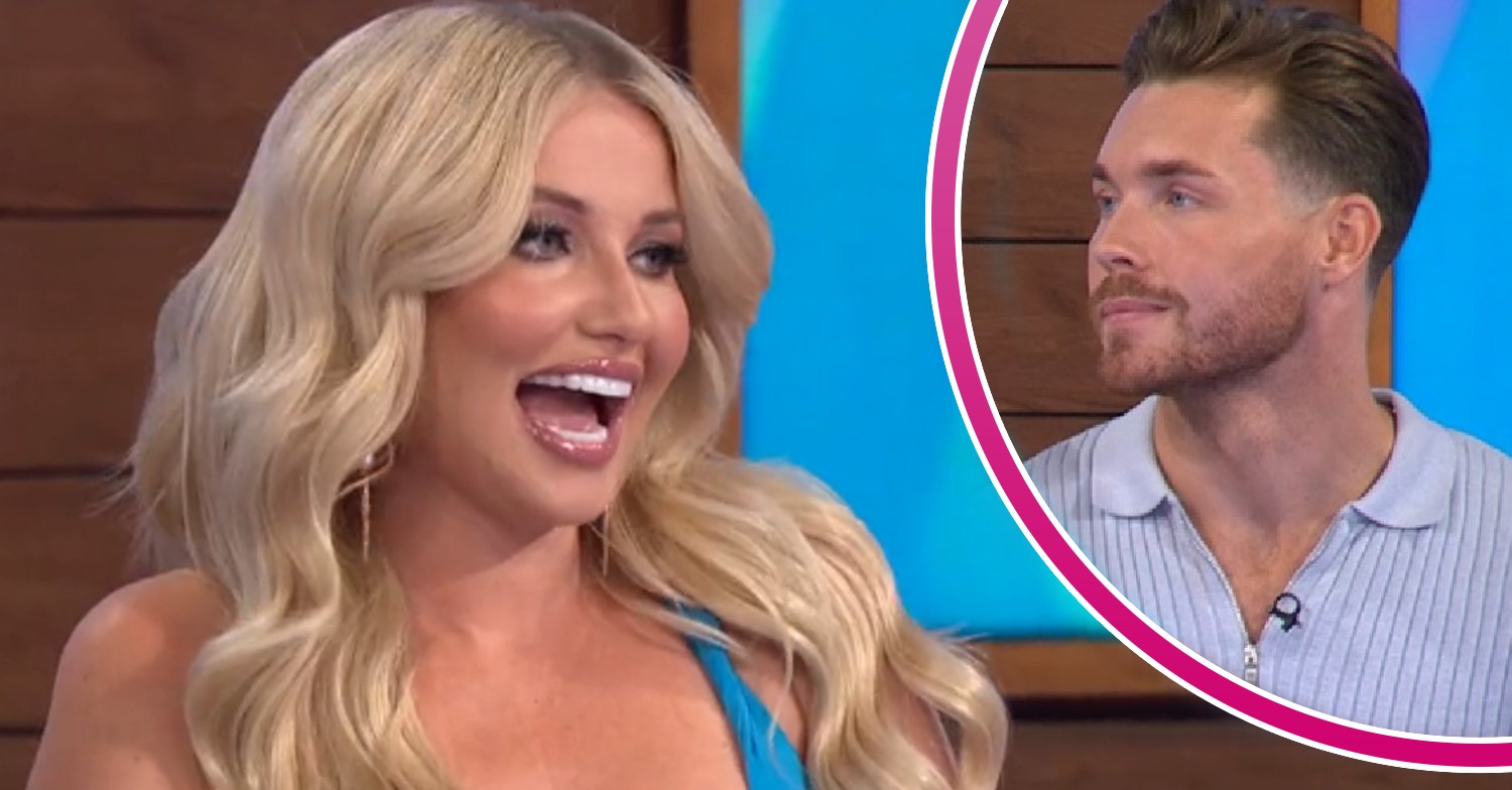 Love Island star Amy Hart smiling on Loose Women with her boyfriend