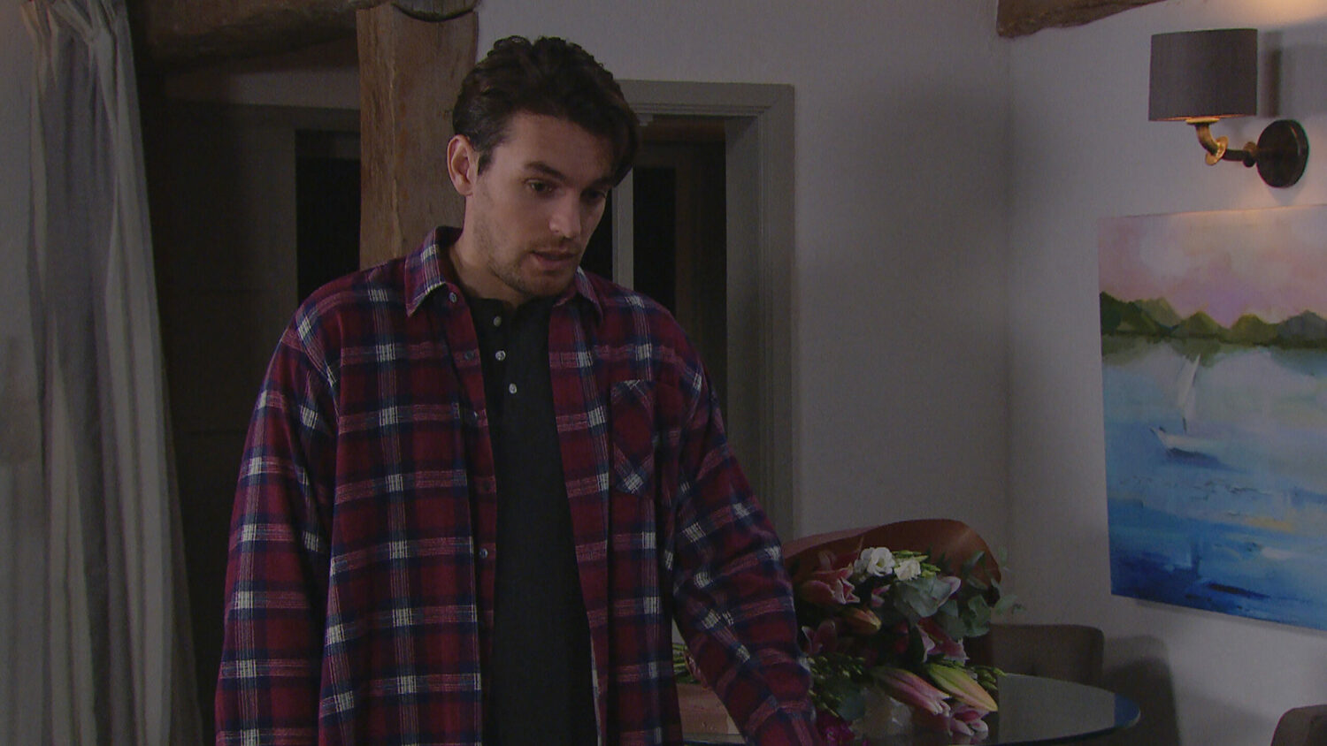 Emmerdale Mack looking guilty