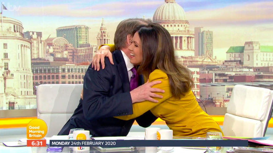 Bill Turnbull and Susanna Reid hugging