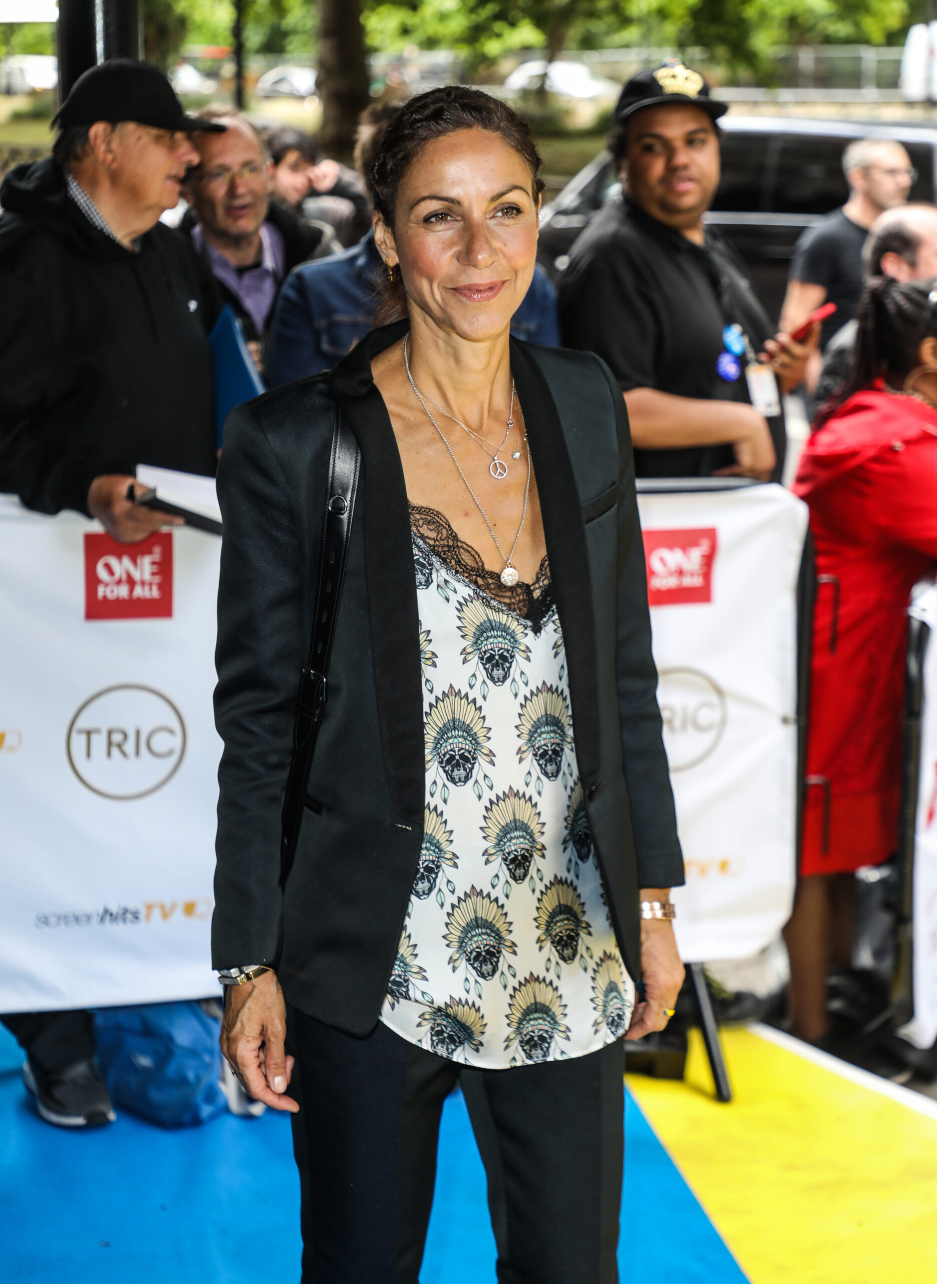 Julia Bradbury smiling on the red carpet