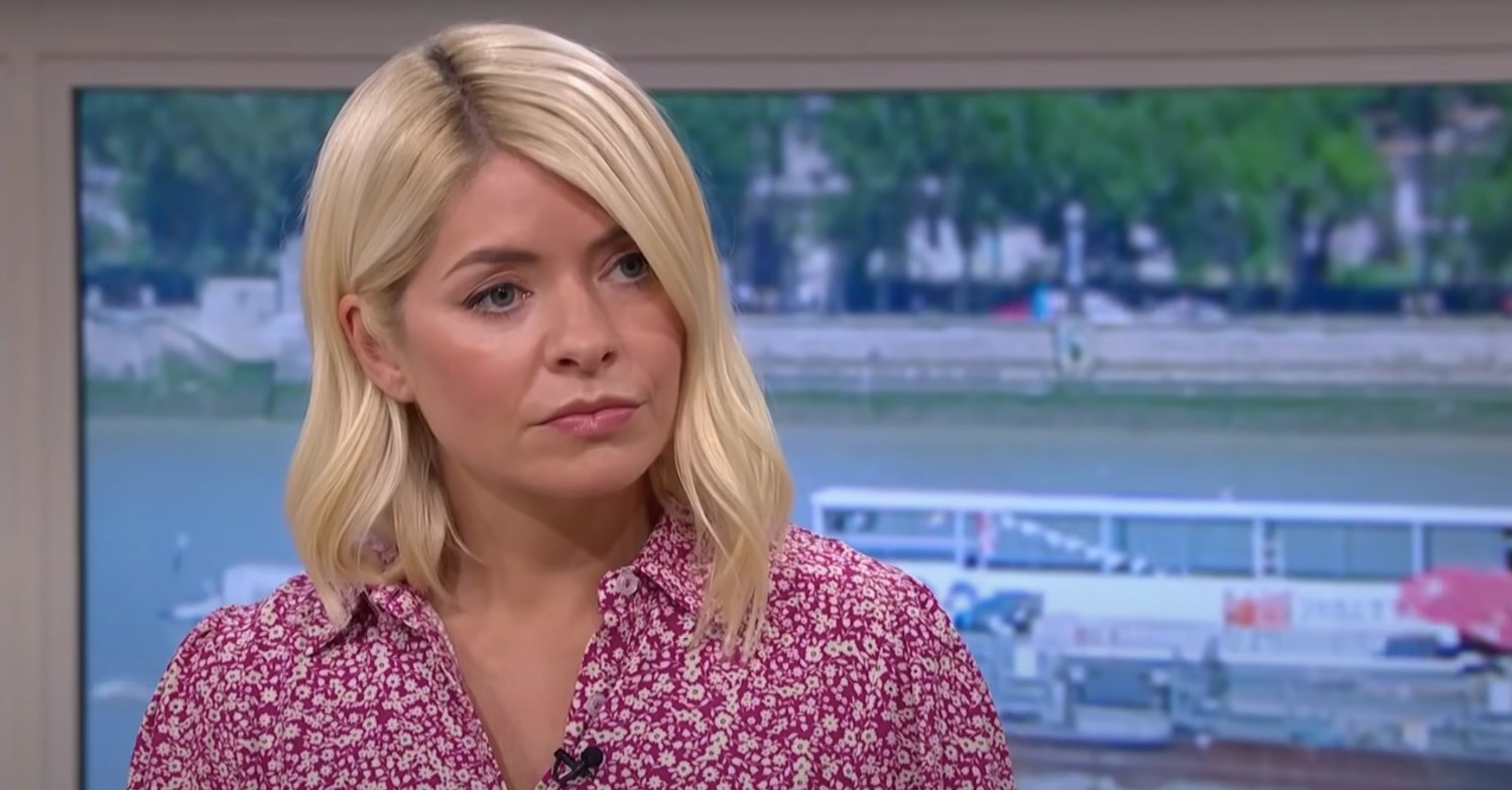 Holly Willoughby looks concerned on This Morning on ITV