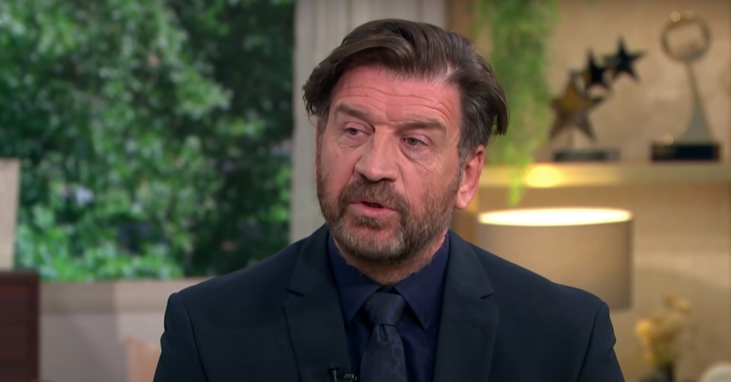 Nick Knowles wearing a black suit on This Morning