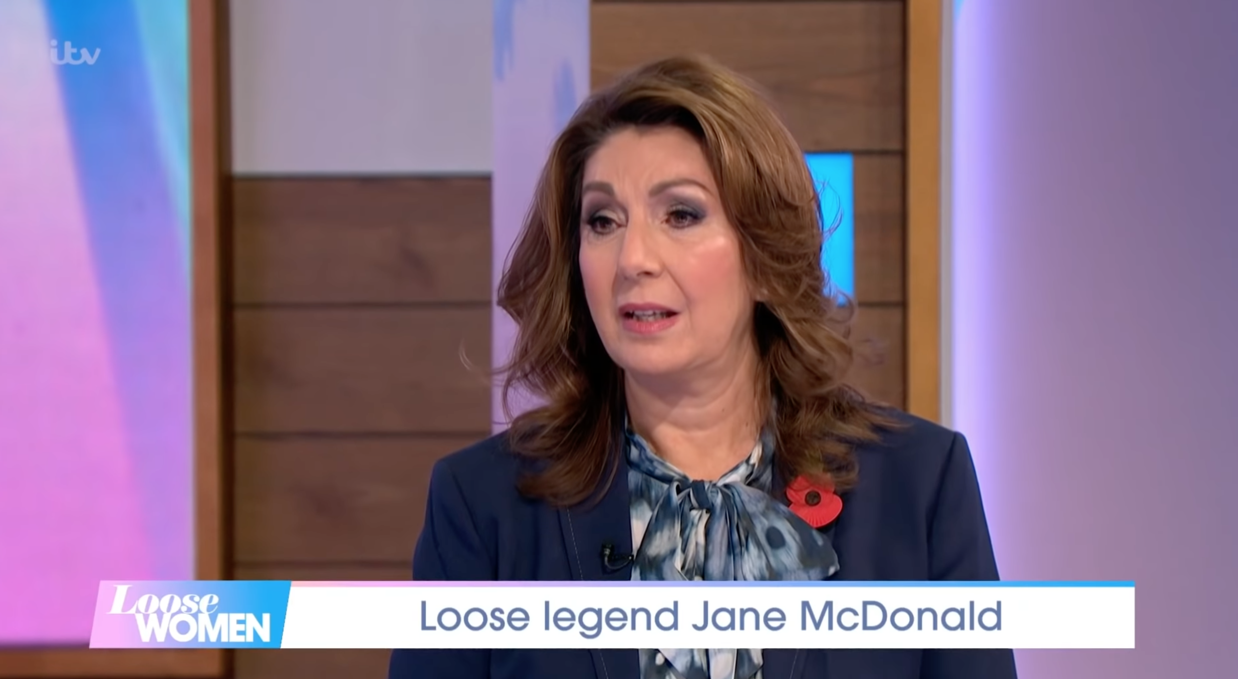 Jane McDonald looking sad on Loose Women