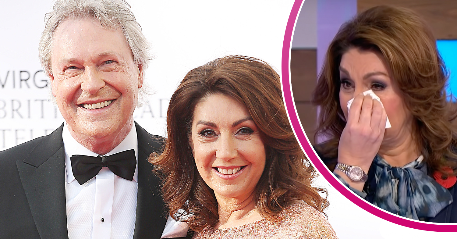 Jane McDonald crying and with fiancé Ed
