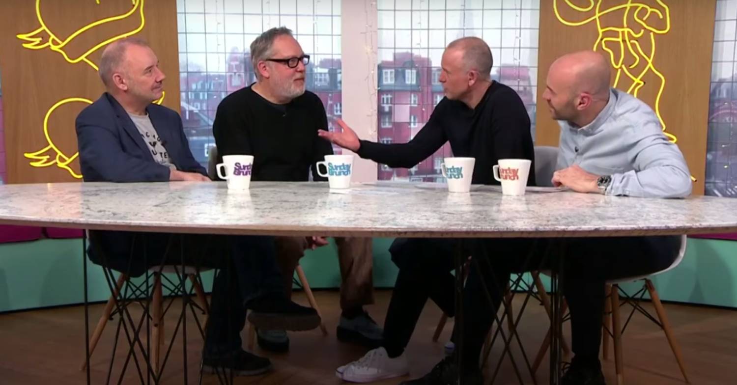 Vic Reeves sits with Bob Mortimer, Tim Lovejoy and Simon Rimmer on Sunday Brunch