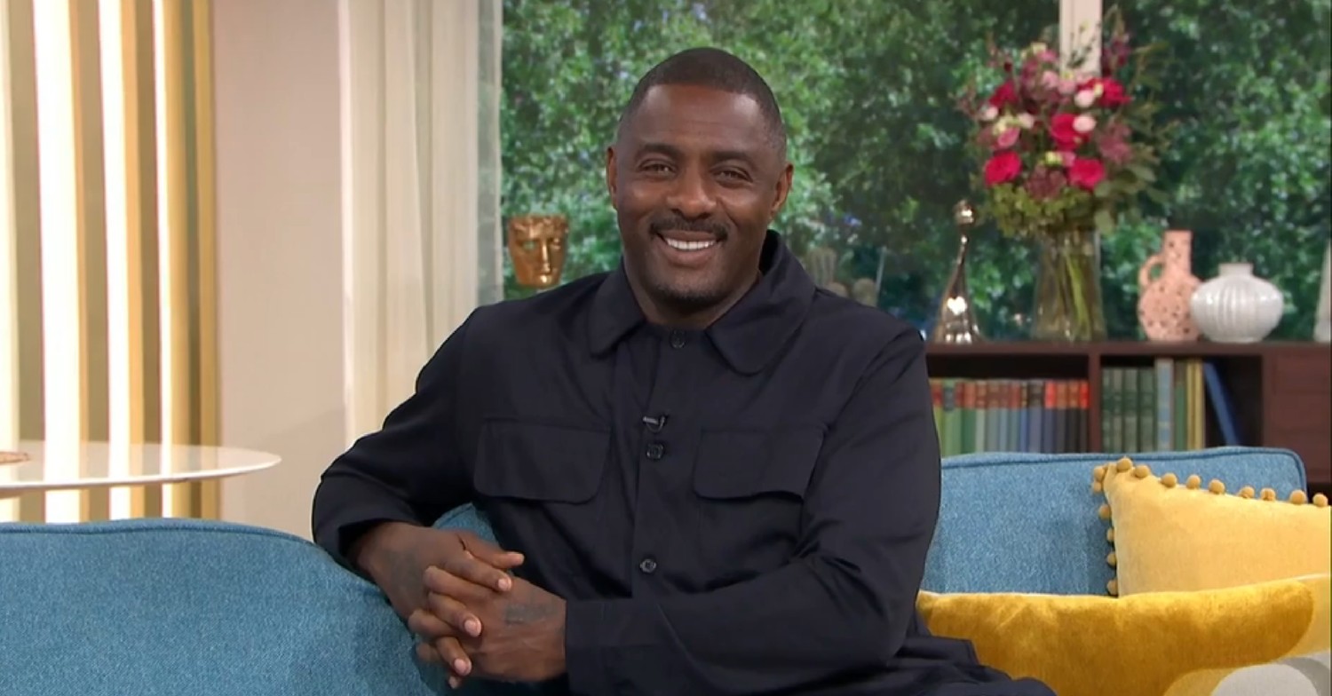 Idris Elba smiling on This Morning today