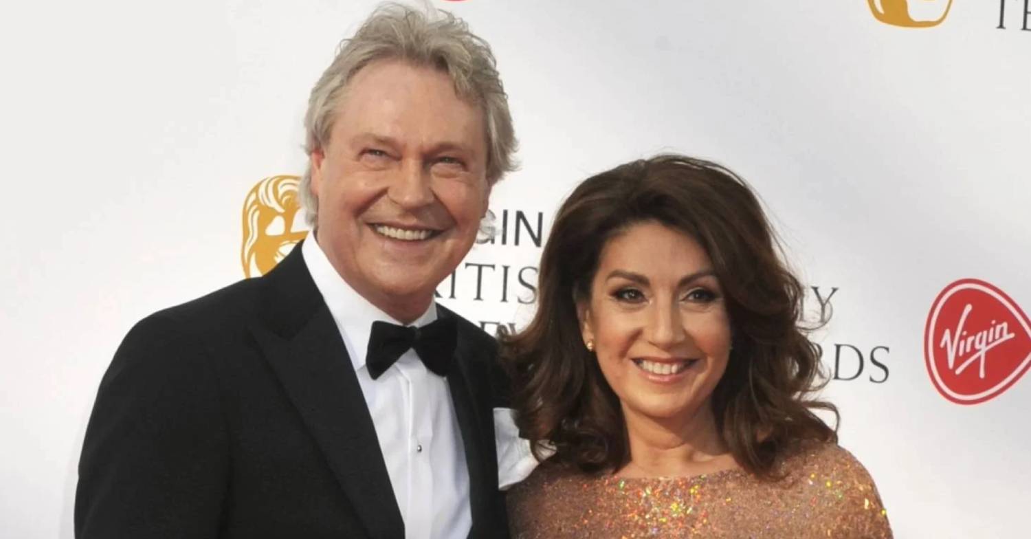 Jane McDonald on a red carpet with late partner Eddie Rothe