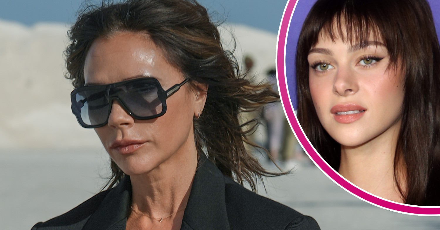 Victoria Beckham at a fashion show and Nicola Peltz