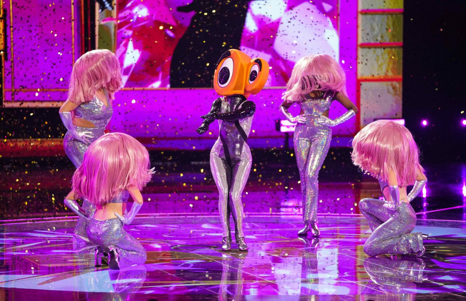 Scissors performs on the Masked Dancer with her crew