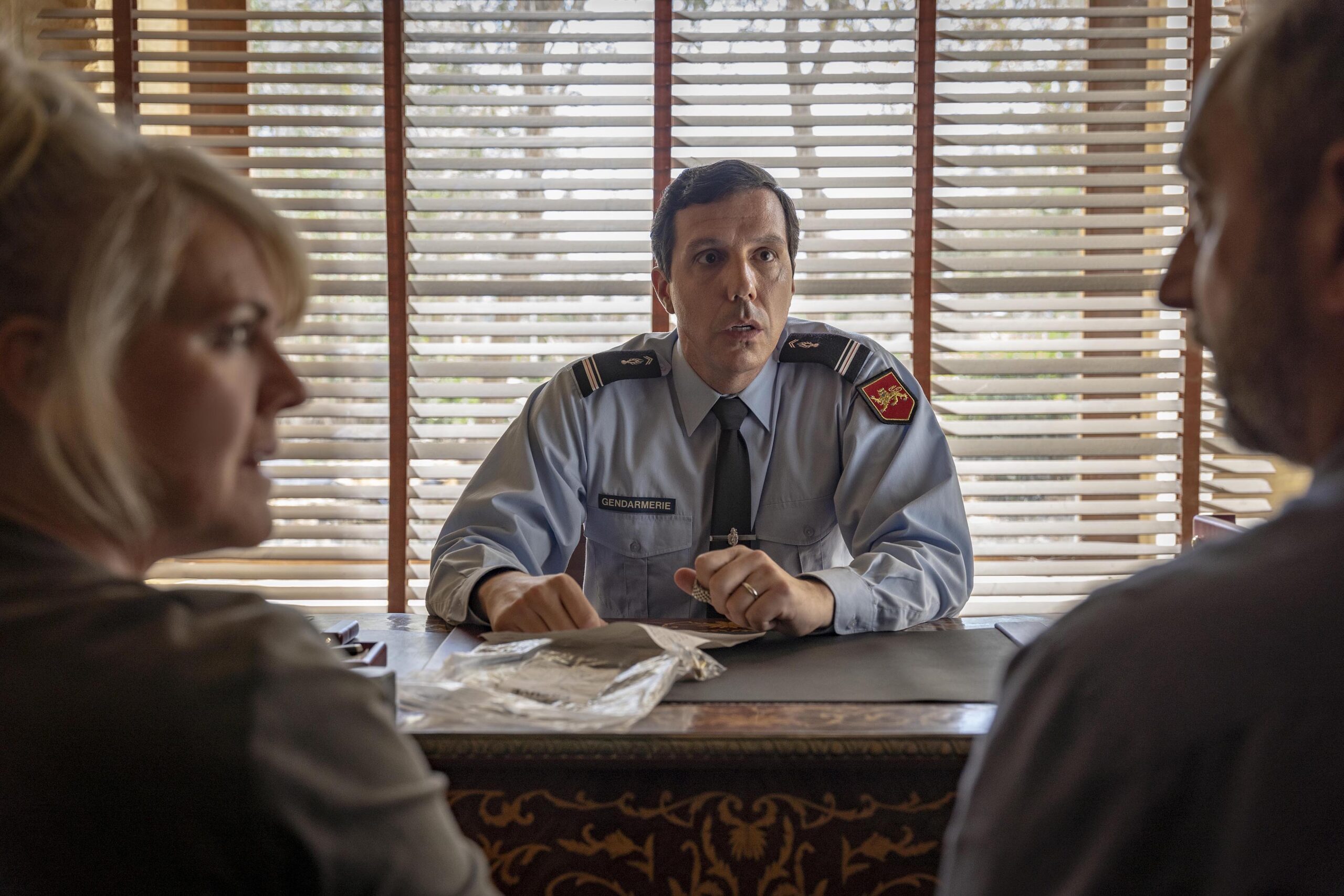 Alex Gaumond as Caron, Sally Lindsay as Jean and Steve Edge as Dom - The Madame Blanc Mysteries _ Season 1, Episode 1 - 