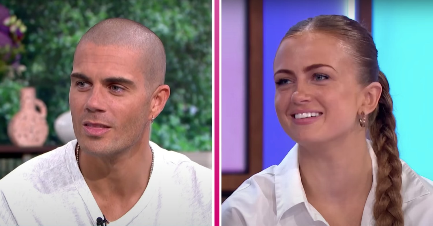 Max George smiling on This Morning and Maisie Smith smiling on Loose Women