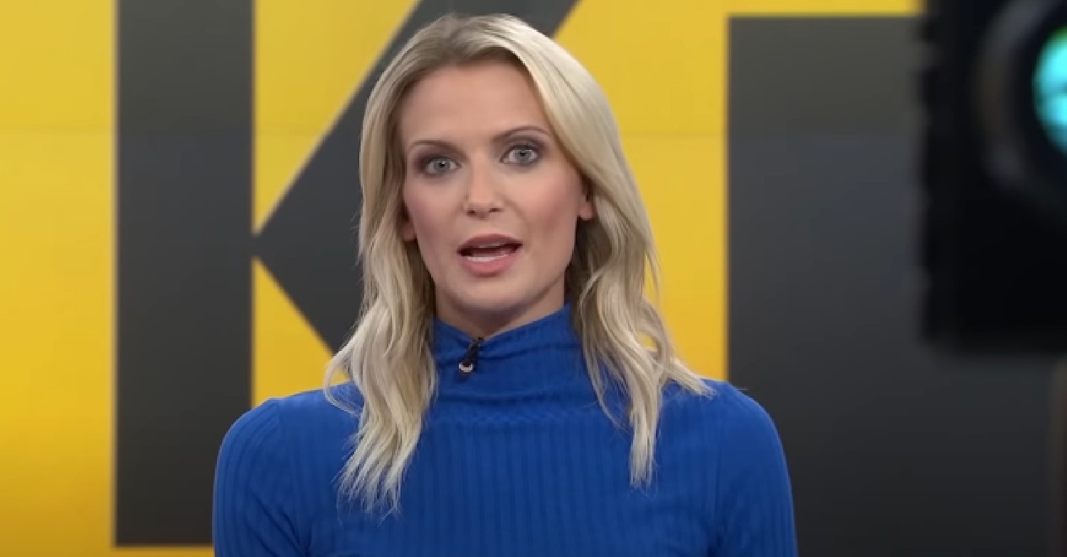 Sky Sports presenter Jo Wilson talking to the camera