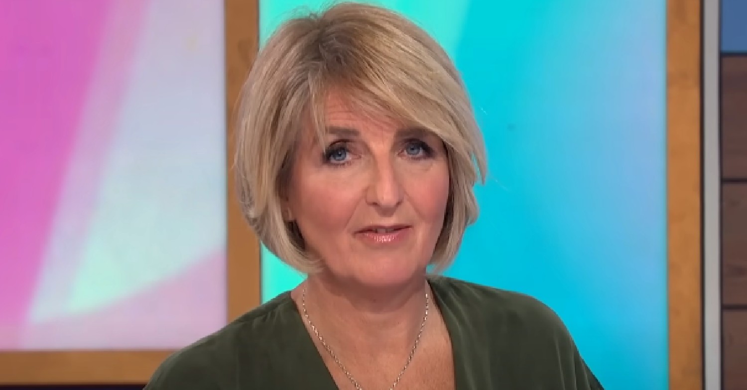 Kaye Adams speaking to the camera on Loose Women
