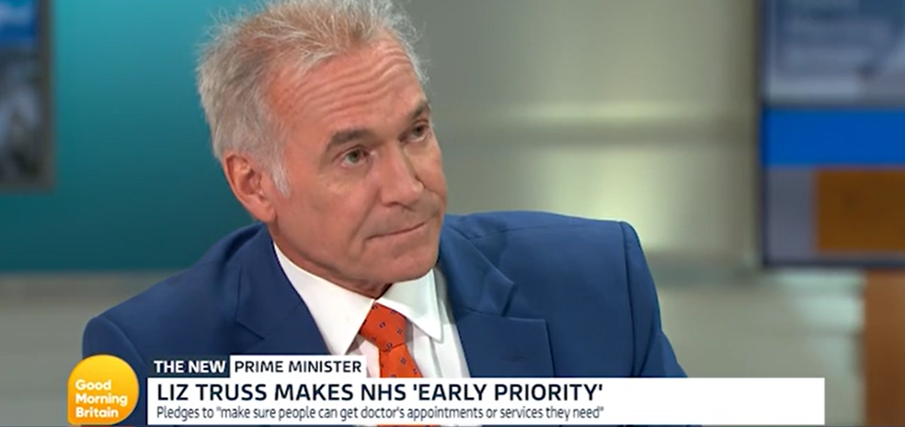Dr Hilary Jones looks serious on GMB today