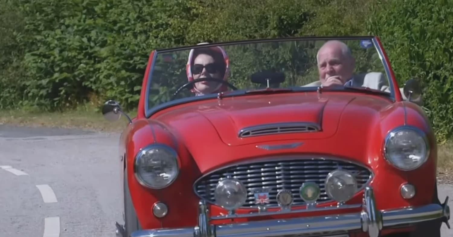 Emmerdale Faith and Eric in a car