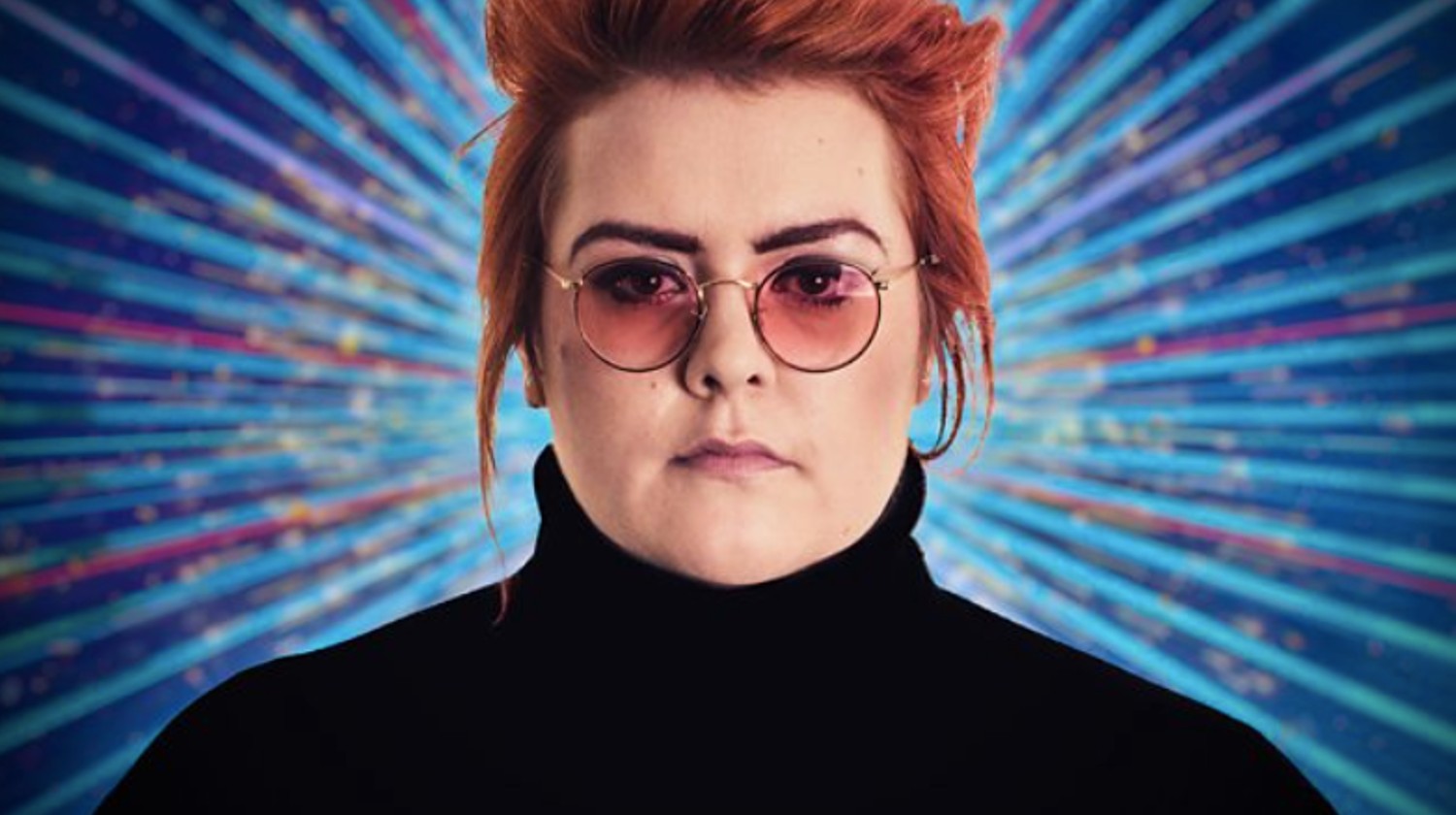 Jayde Adams wearing sunglasses on Strictly