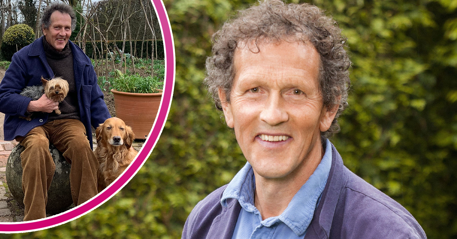 Monty Don smiling and with his dogs