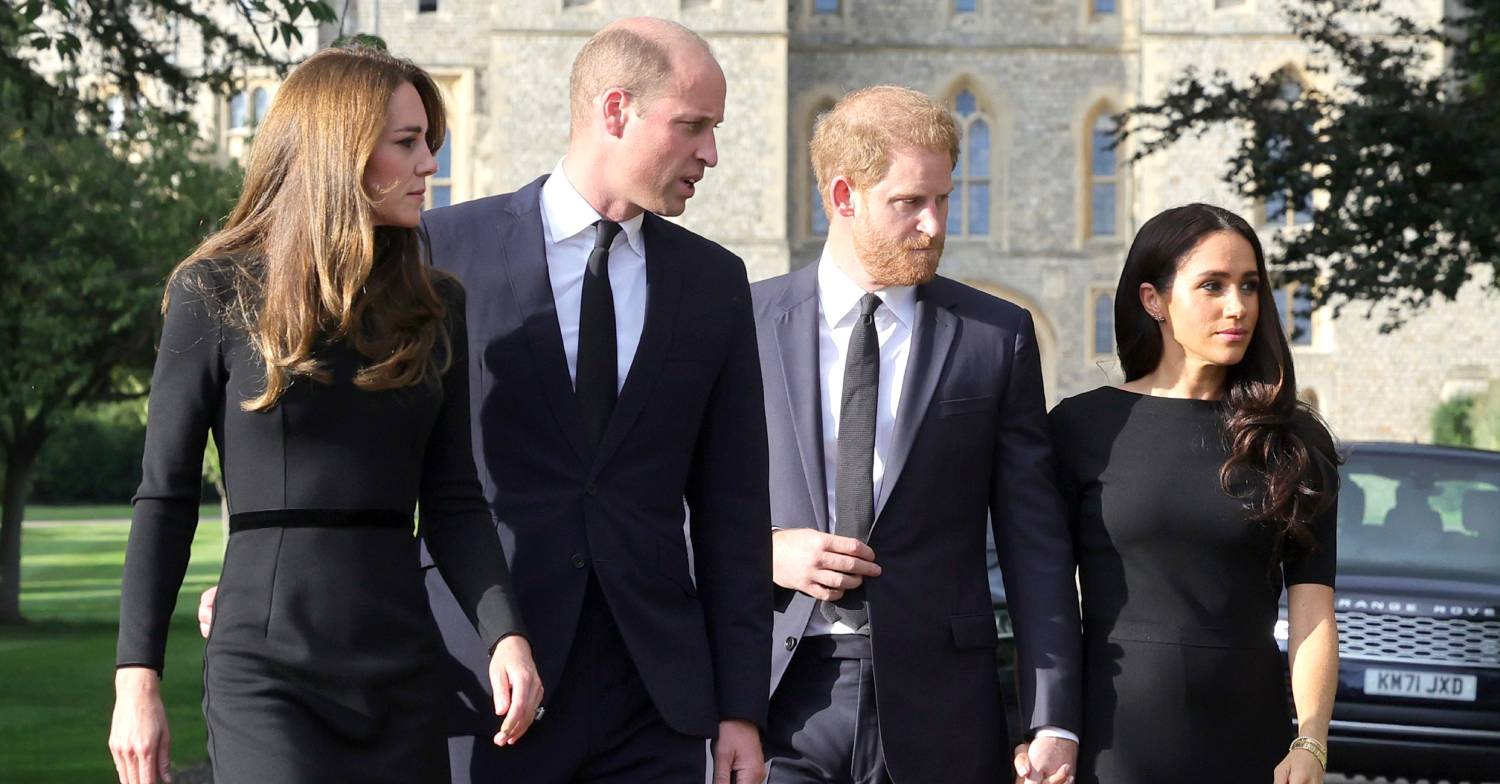 William and Harry reunite at Windsor with their wives