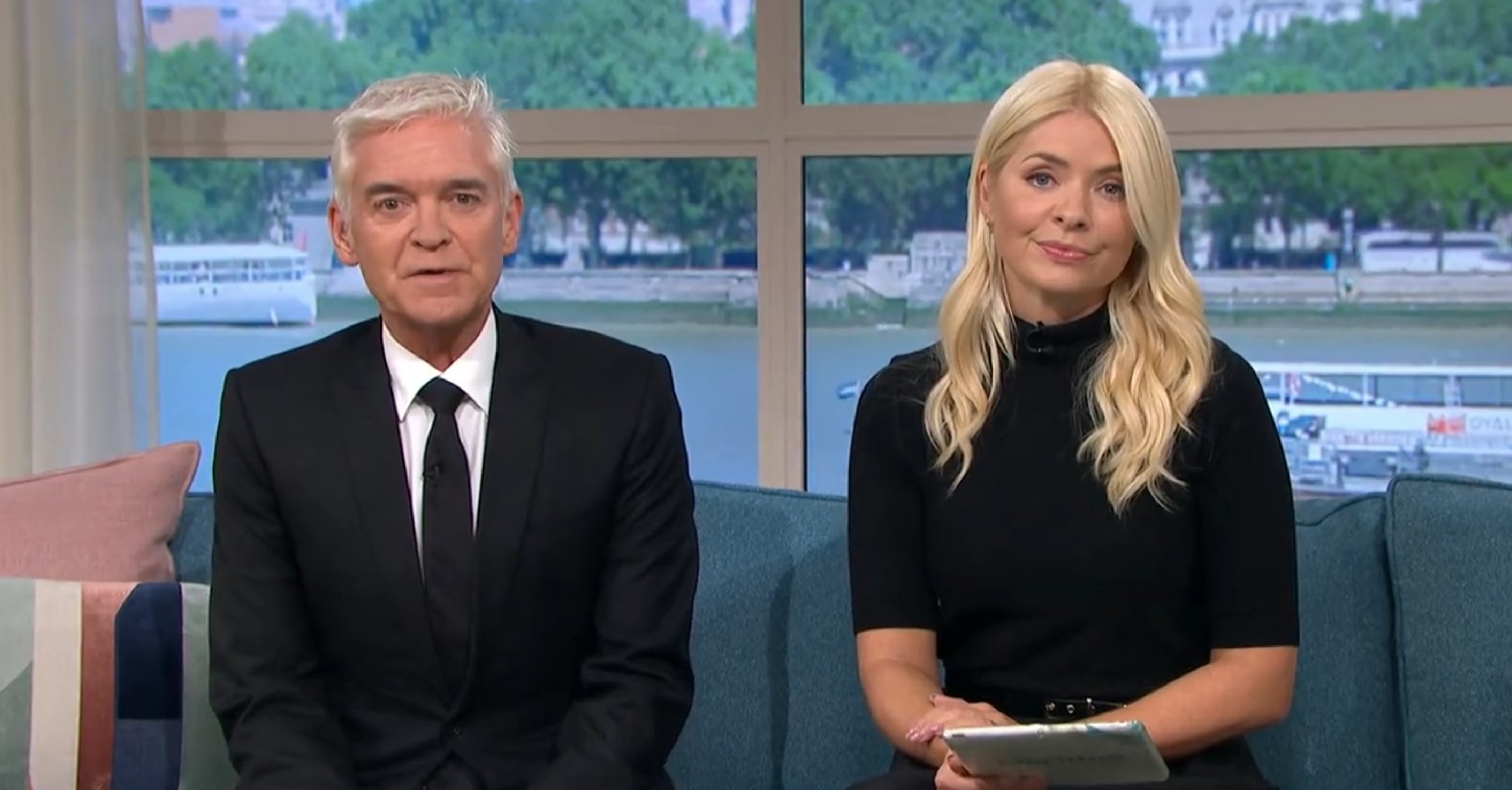 Phillip Schofield and Holly Willoughby in black on This Morning today