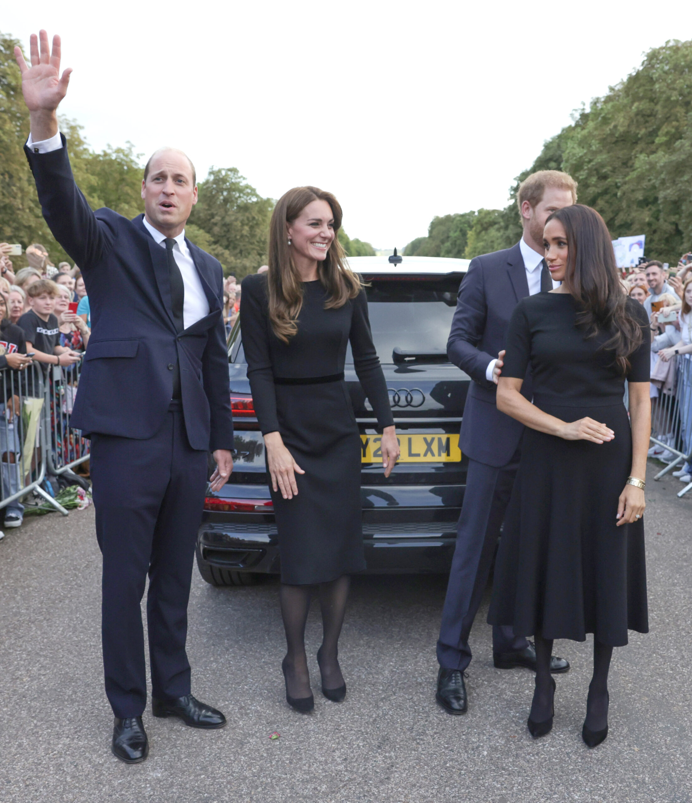 Prince William, Kate Middleton, Prince Harry and Meghan Markle in Windsor