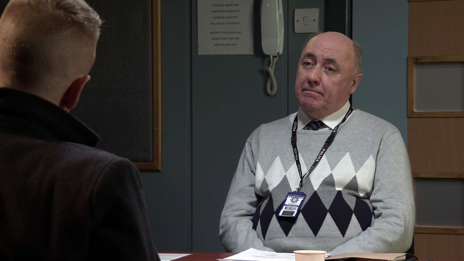 Coronation Street DS Willets interviews Gary Windass