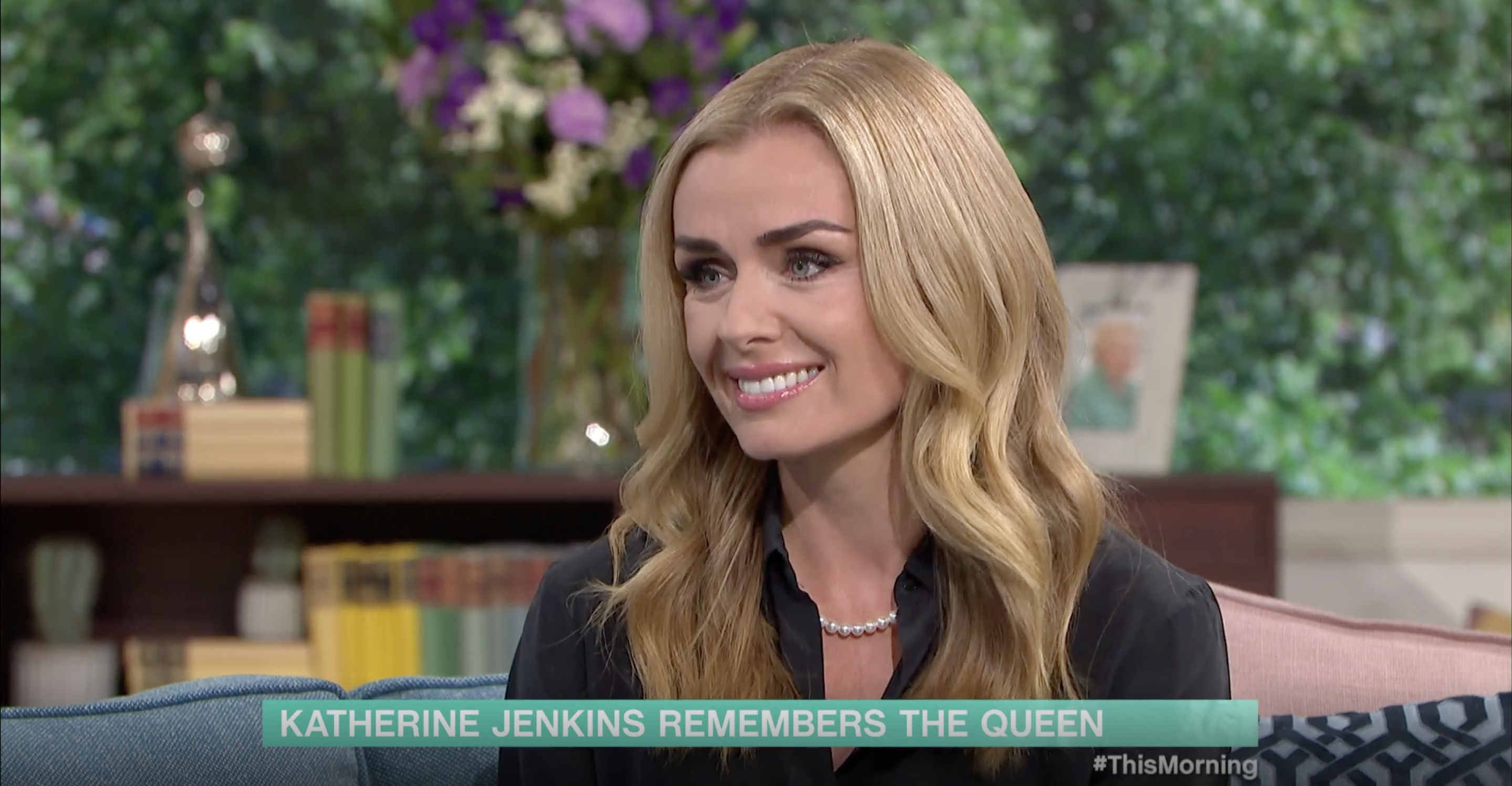 Katherine Jenkins on This Morning wearing black.