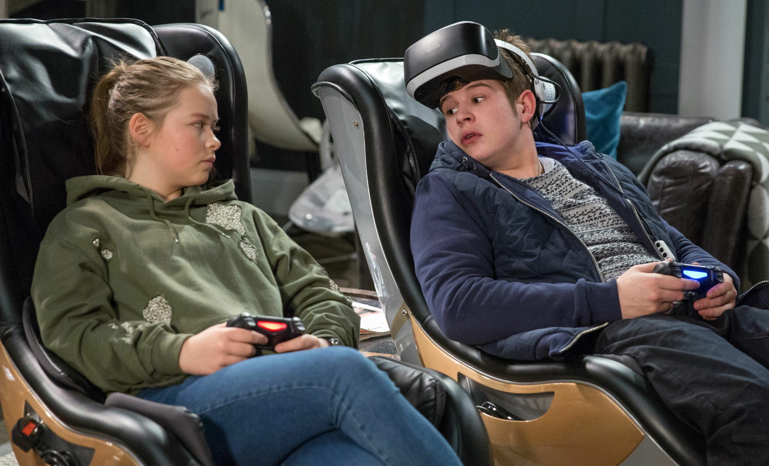 Gerry and Liv playing video games 