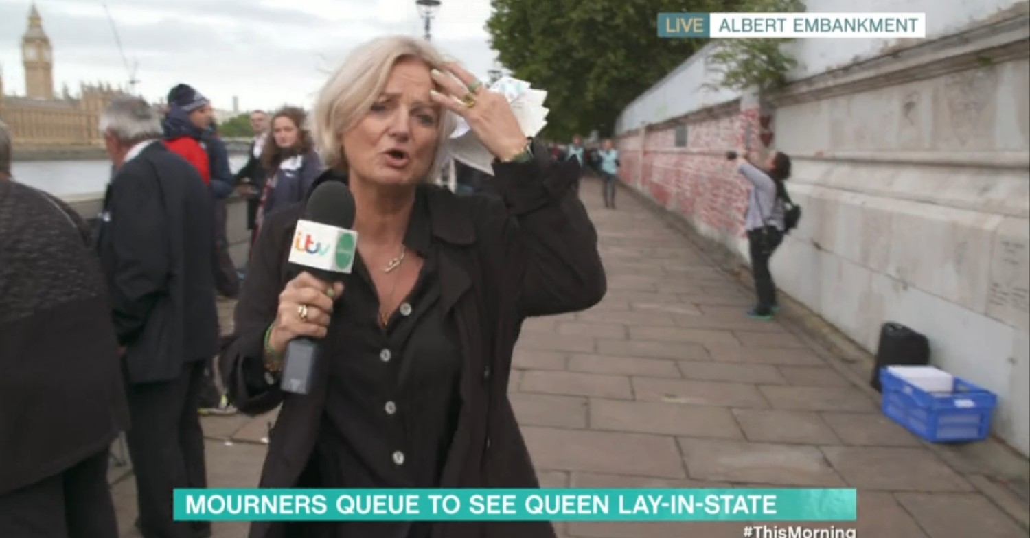 Alice Beer in the queue on ITV This Morning