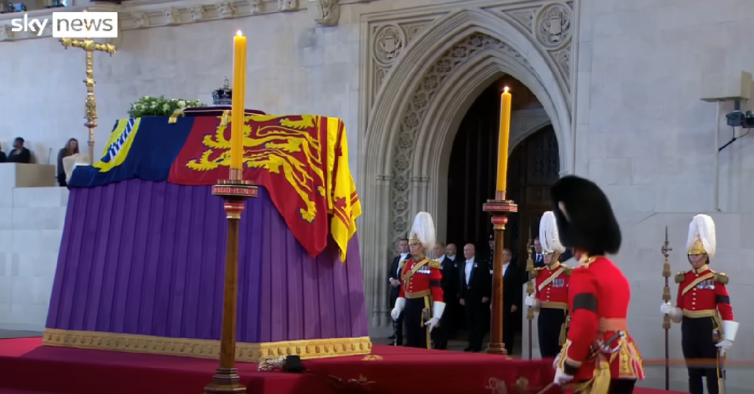 The Queen's coffin lying-in-state inside Westminster Hall