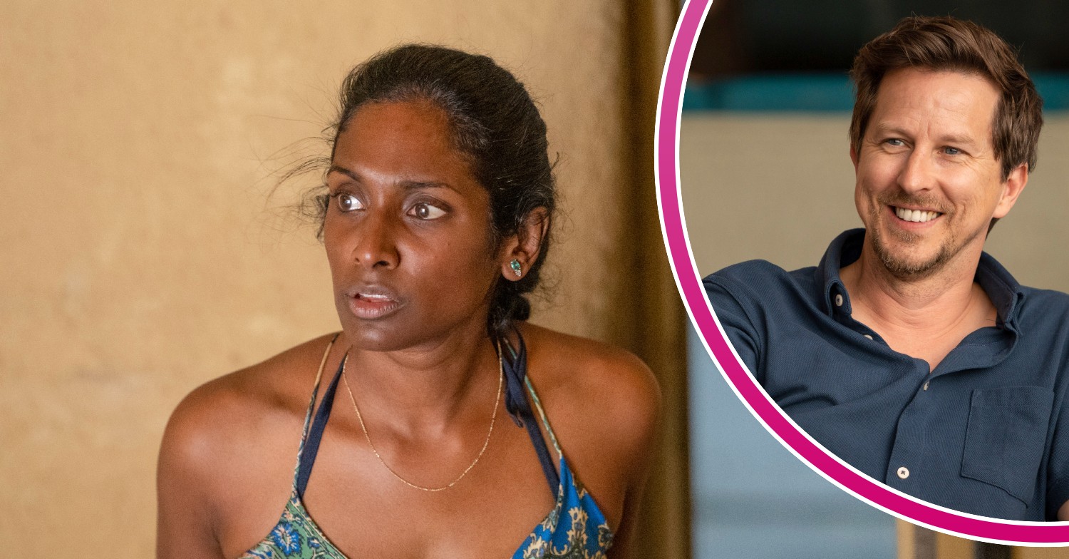 Abhi looking afraid and Jason smiling in Crossfire