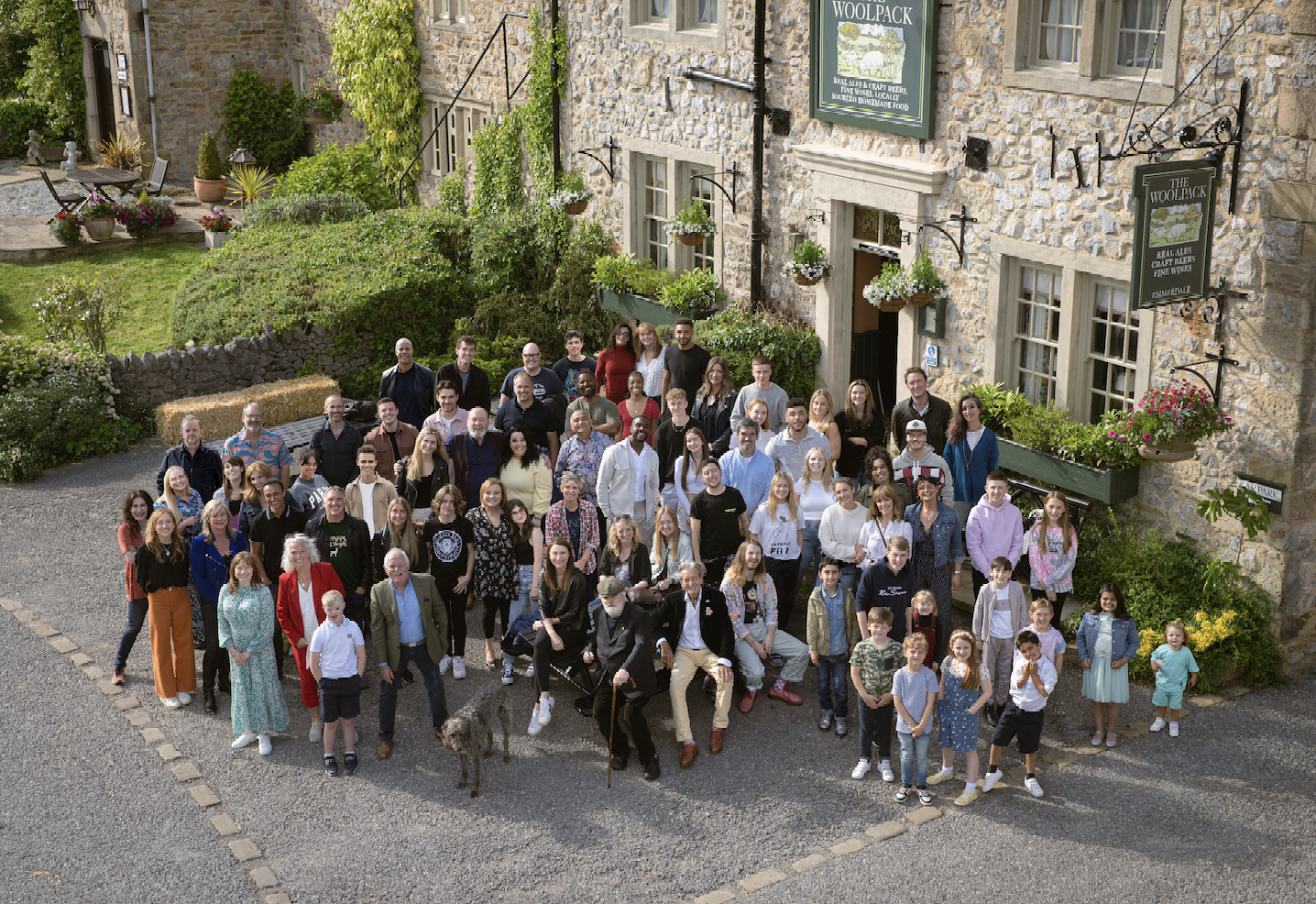 Emmerdale cast 2022 outside Woolpack