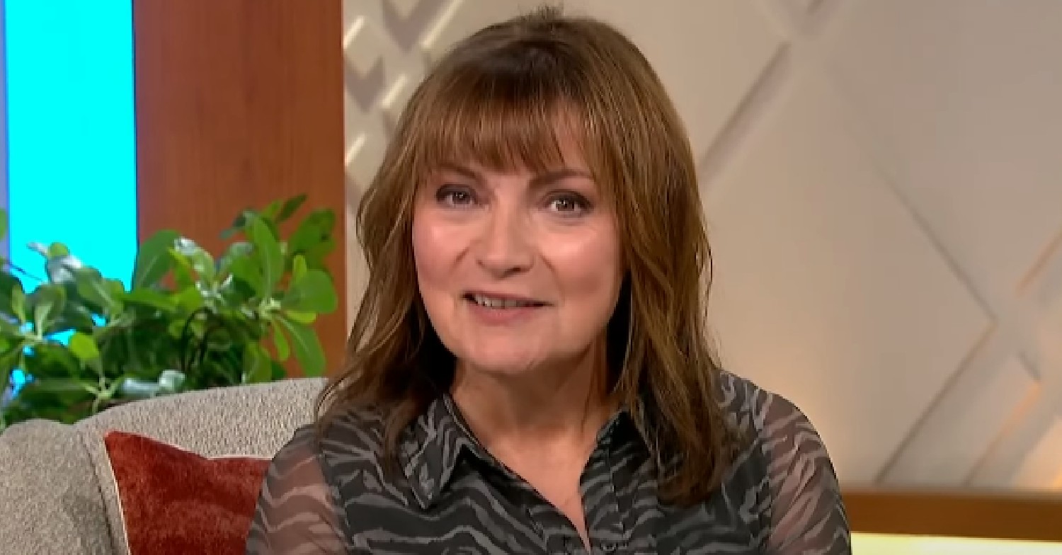 Lorraine Kelly smiling on her show today