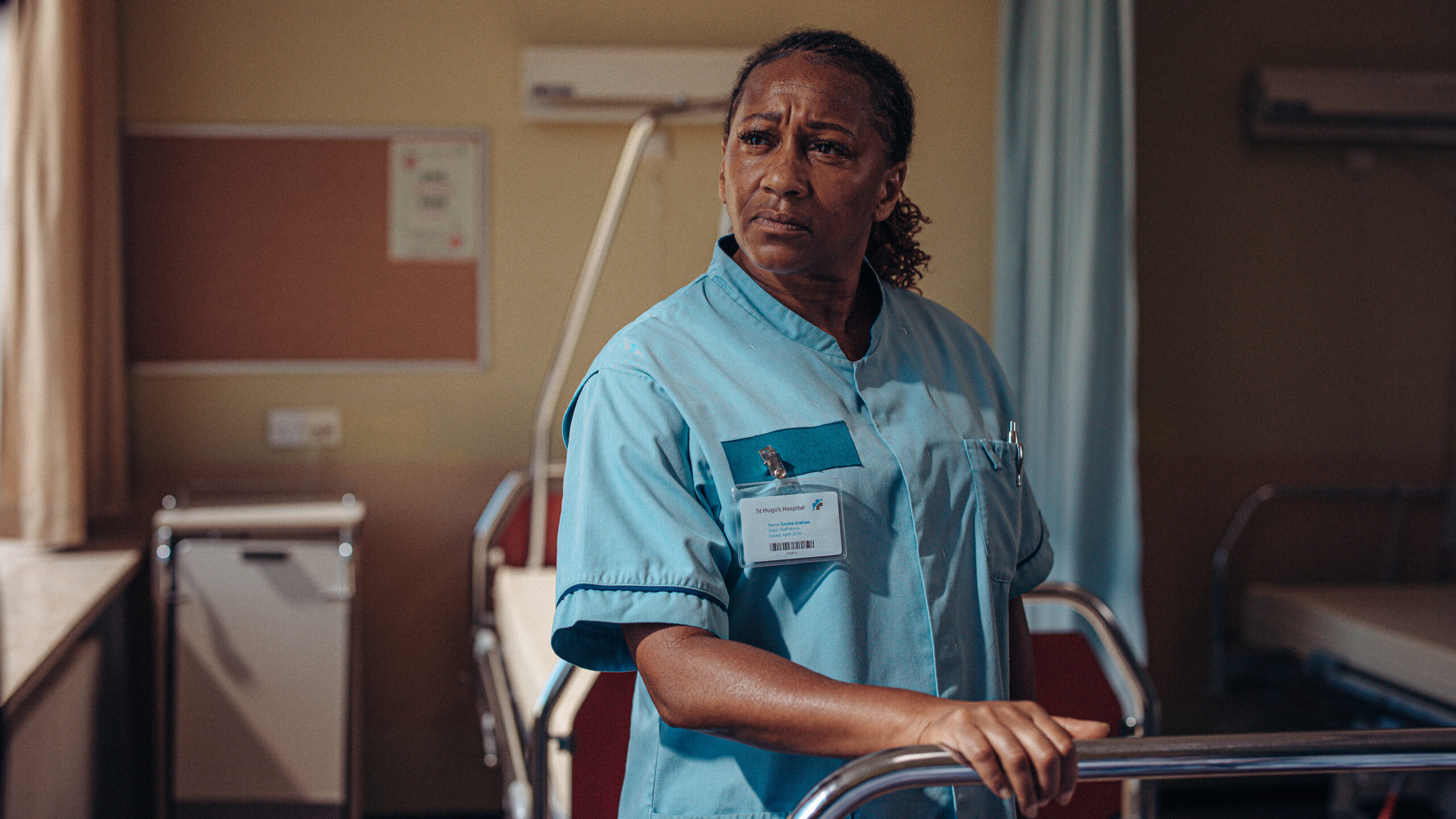 Clare Perkins dressed as nurse Sonita Graham in Professor T episode 2